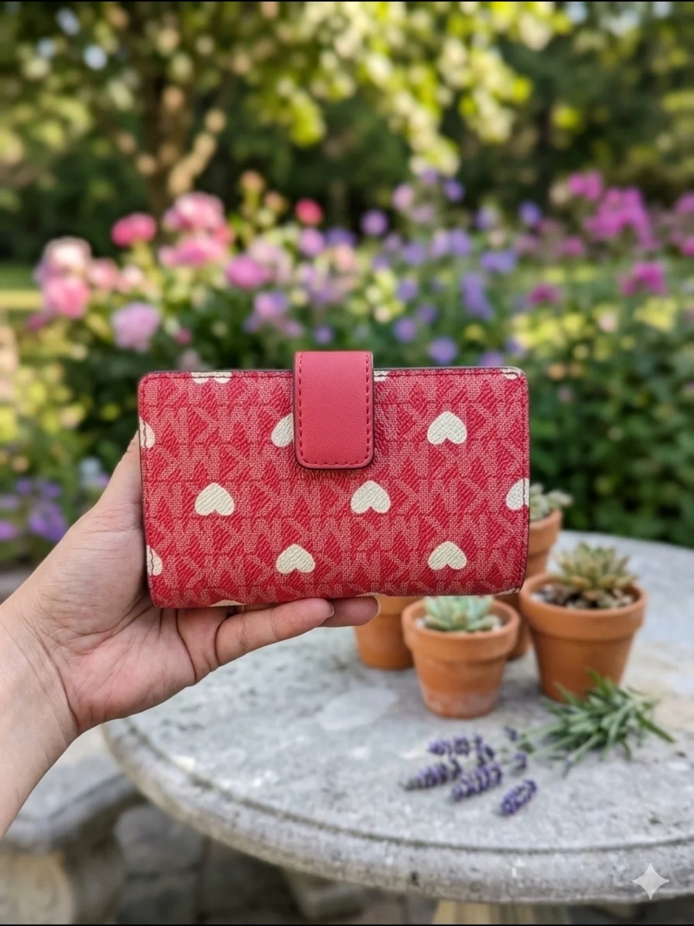Michael Kors Jet Set Travel Medium Bifold Zip Coin Wallet Hibiscus (NWT)